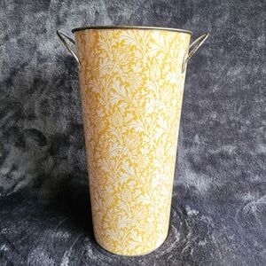 New Ashland Floral Print metal Flower Bucket, Easter spring summer 11" container